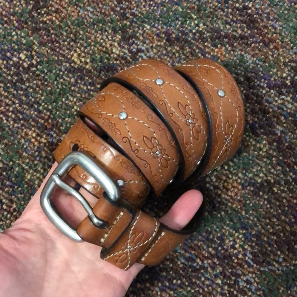 Brown leather belt